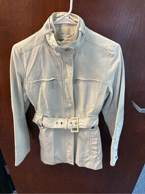 Cream Belted Women's Jacket